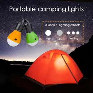 Portable 3 LEDs Camping Light Battery Operated Tent Lights Waterproof Emergency Lantern Light Bulb For Hiking Fishing Outdoor266Z