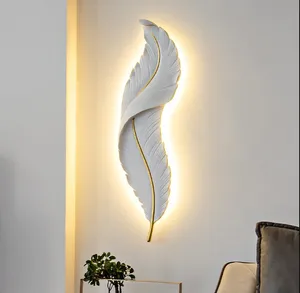Modern Feather Wall Light Led Lamp for Bedroom Bedside Stairway Light Living Room Decoration Bathroom Decor