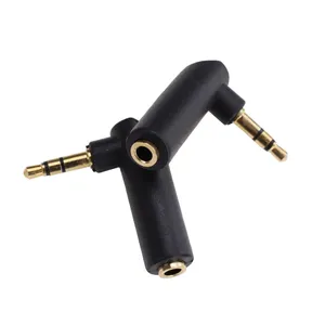 90 Degree Right Angled 3.5mm Male to Female Connector Converter Headphone Audio Microphone Jack Stereo Plug Adapter