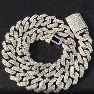 Iced Out Miami Cuban Link Chain Gold Silver Men Hip Hop Necklace Jewelry 16Inch 18Inch 20Inch 22Inch 24Inch 18MM