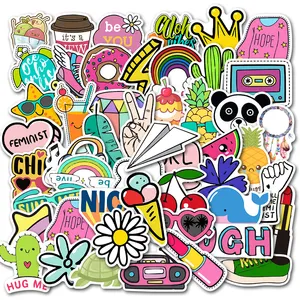 Pack of 50Pcs Wholesale Cartoon Cute VSCO Stickers Waterproof Sticker for Luggage Laptop Skateboard Notebook Water Bottle Car Decals Kids Gifts Toys