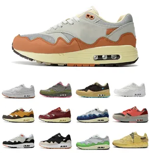 Patta Waves Max 1 Running Shoes Women Mens Cactus Jack Baroque Brown Saturn Gold Cave Stone Parra Amsterdam Denham 87 1s OG Anniversary Schematic Trainers Sneakers