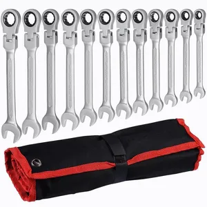 Flex Head Ratcheting Wrench Set,Combination Ended Spanner kits, Chrome Vanadium Steel Hand Tools Socket Key Ratchet set 220428