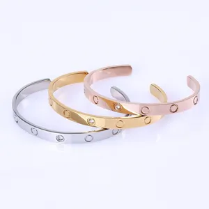 opening C Bangle women stainless steel screwdriver couple gold bracelet fashion jewelry Valentine Day gift for girlfriend accessories wholesale