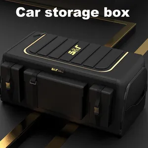 Car Organizer Cuboid Trunk Box Large Capacity Oxford Cloth Foldable Nonslip Cargo Storage With Lid Auto Interior Accessory