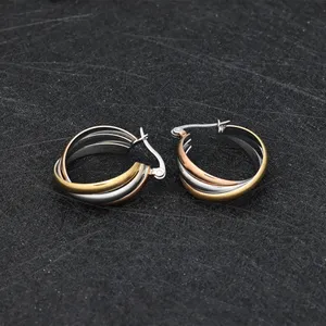 Hoop & Huggie Triple Laywer Hoop Earrings for Women Ladies Gift Jewelry With Engraved