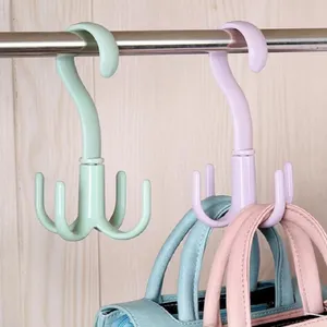 Space-saving rotating hanger wardrobe clothing storage artifact storage bag shoelace scarf bathroom item hook