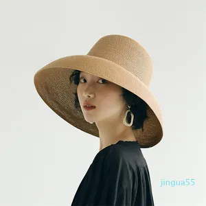 Summer Sun Hat Big Eaves Beach Hepburn Style Holiday Fold Fisherman Cap Temperament Flat