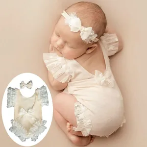 Clothing Sets Born Baby Girls Pography Props Outfits Lace Romper Bodysuits Boy Po Picture Shoot PropClothing