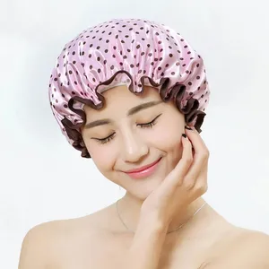 Sublimation Shower Caps 1Pcs Waterproof Bath Hat Double Layer Showers Hair Cover Women Supplies Shower Cap Bathroom Accessories