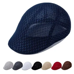 Wholesale Korea Style Summer Sun Cap Hats Ivy Cabbie Flat Caps Breathable Mesh Men Women Beret Caps