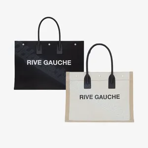 Famous luxury designer Womens shopping bag gift Rive Gauche big mens Wallet handbag fashion Large Beach bags Linen Leather Tote travel Crossbody Shoulder Purses