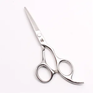 5" 15.5cm Japan 440C Silver Barbers' Hairdressing Shears Cutting Scissors Professional Human Hair Scissors or Pets Flur Clipping Style Tools