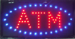 led atm neon sign hot sale custom led sign 10x19 inch semioutdoor ultra bright atm display