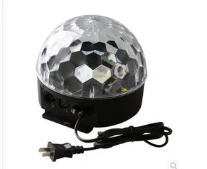 18W 6 Led Sound Active Crystal Magic Ball RGB Laser Stage Effect Light Lighting Lamp For Disco/Bar/DJ/Party With US/EU Plug