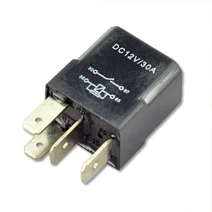 5Pcs Car Auto Relay 12V 30A SPST Relay 4 Pin + Socket 4 Prong 4 Wire Kit for Electric Fan Fuel Pump Horn Universal