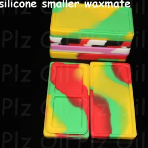 boxes 5pcs Small Waxmate Containers Silicone Rubber Silicon Storage Square Shape Wax Jars Dab Tool Dabber Oil Holder for Vaporizer Ecig Dry Herb