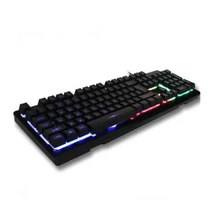 USB Wired Gaming Keyboards Professional Backlights Keyboard for LOL Games or Offcie Rainbow Illuminous Flash Lights Anti-Ghosting with Switches KY-K6