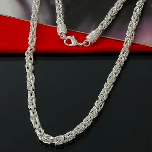 Special Offer 925 Sterling silver Byzantine Chain necklace classic jewelry 5mm man jewelry chains necklace gift Free Shipping