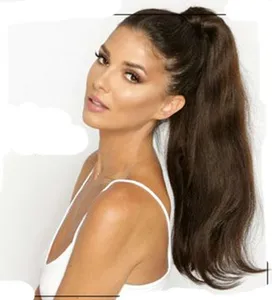 Estensione Della Coda Di Cavallo Dell'onda Di Mais Capelli Umani Da 22 Pollici Avvolgenti - Foto 9