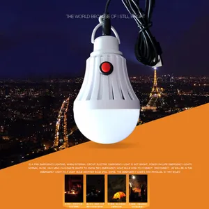 7W/12W LED Bulbs Outdoor Emergency Lighting USB Charge Mobile Power Charging Camping Tent Light Bulb With Switch