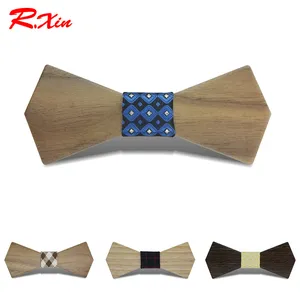 Wood Bowtie 20 styles Handmade Vintage Traditional Bowknot For business paty Wedding finished product Wooden Bow tie 12*5cm For adults
