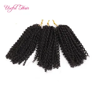 black 8inch Malibob crochet hair for black women Kinky Curly marley braiding Synthetic Hair Extension 3pcs/lot Crochet braids marlybob Hair
