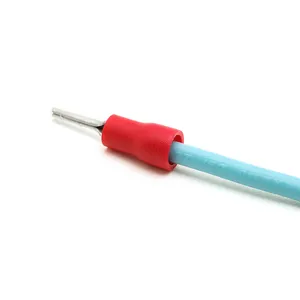 50PCS PTV 1-10 TZ-JTK Wire Ferrules Crimp Connectors Pin-Shaped Pre-Insulating Terminal Type 22-16 AWG Red