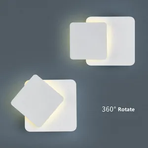 Wall Lamps for Bedroom living room square white black body AC90-260V Indoor Led Wall Lamp Rotatable Plated Metal 5W Led Sconce-RNB28