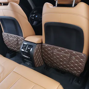 Leather 4pcs Seat Backrest Anti Kick Pad Car Anti Dirty Mat For BMW X3 G01 G08 25i 30i 2018 Auto Interior Styling