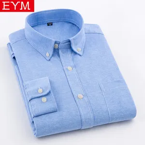Men Casual Shirts Spring New Solid White Shirt Men Oxford Dress Shirt Pattern Youth Style Plus Size Male Shirt Clothing Drop Shipping