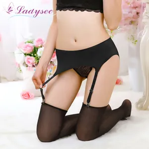 Women Garters Seamless Vintage Garter Belt 4 Wide Straps Metal Buckles Sexy Suspender Belt for Stocking Retro Sexy Lingerie