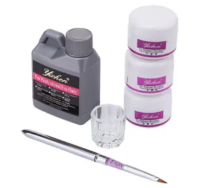 Portable Nail Art Tool Kit Set Crystal Powder Acrylic Liquid Dap Pen Dish