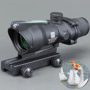 Trijicon Hunting Riflescope ACOG 4X32 Real Fiber Optics Red Green Illuminated Chevron Glass Etched Reticle Tactical Optical Sight