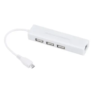 Micro USB to Network LAN Ethernet RJ45 Adapter with 3 Port USB 2.0 HUB Adapter