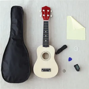 Wholesale 21 Inches Beauty Uicker Beginner Ukulele Ukelele Soprano Case Tuner Musical String Travel Hawaiian Guitar Music Instruments