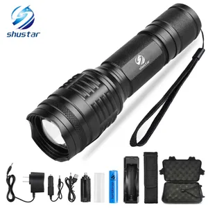 Powerful LED flashlight XML-T6/L2 8000 Lumens torch 5 lighting modes zoom flashlight Camping light with 18650 battery