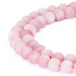 4mm 6mm 8mm 10mm 12mm natural stone beads Round Gorgeous Matte Rose pink Quartz loose Beads For DIY Jewelry making Bracelet