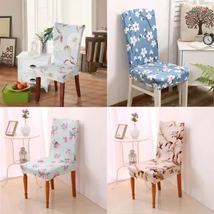 Floral Printing Stretch Chair Covers Elastic Chair Protector Slipcover Dinning Room Anti-dirty Chair Seat Covers 10 Colors