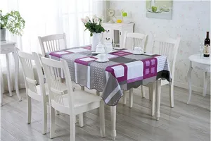 High Quality Purple PVC Table Cloth Plastic Waterproof Oil Dining Tablecloth Coffee Printed Table Cover Overlay