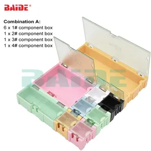 9pcs/set Original Component storage box IC Components Boxes SMT SMD Wen tai Boxes Combination Plastic Case Kit 36set/lot
