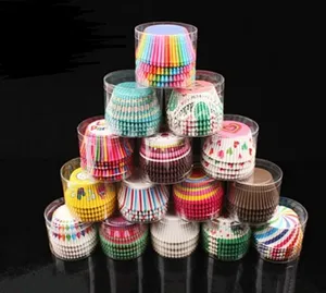 Paper Cake Cup Cupcake Liners Baking Muffin Case Cartoon Rainbow Wrapper Wraps Birthday Party Decoration Bakeware tool 100Pcs/Set