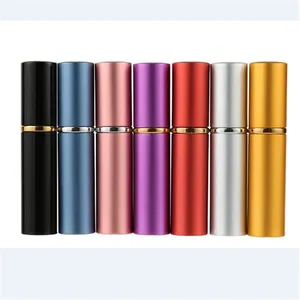 5ml Mini Spray Perfume Bottle Metal Spray Refillable Portable Perfume Atomizer Aluminum Refillable Bottles Empty Cosmetic Container 7Colors