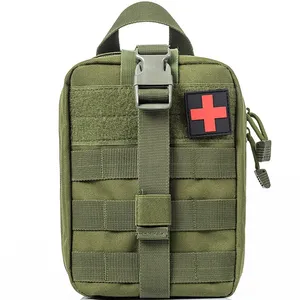 First Aid Medical Pack Military Belt Loop Waist Bag Outdoor Emergency Survival EDC Organizer MOLLE Tactical Gear Zippered Rip-away EMT Pouch