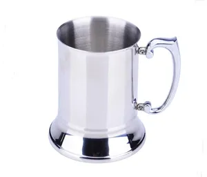16 ounce Double Wall Stainless Steel Tankard ,beer mug, high quality , Mirror finish SN1383