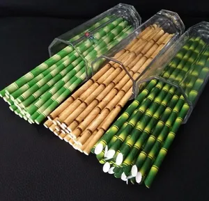 Biodegradable Bamboo Straws Bamboo Paper Straws Eco-Friendly 25Pcs a Lot Party Use Bamboo Straws on Promotion SN1626
