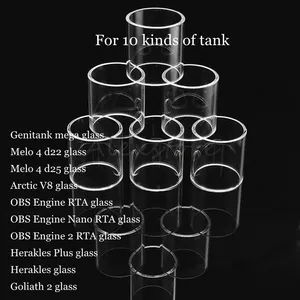 Genitank mega Melo 4 d25 Arctic V8 OBS Engine 2 RTA Nano Herakles Plus Goliath II Tank Atomizer Replacement Pyrex Glass