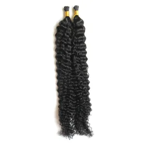 Brazilian Curly Human Hair I Tip Hair Extensions Human 100g pre bonded Curly Keratin Hair Extension 100s 14" 16" 18" 20" 22" 24"26"