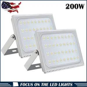 2pcs Slim Floodlights Waterproof Lighting 200W LED Floodlight Outdoor Security Lights 110V Cool white