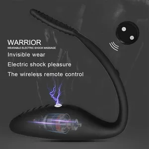 Electric Shock Sex Vibrator For Man Prostate Massager Wireless Remote Anal Butt Plug With Delay Ejaculation Dick Ring Adult Toy Y191112